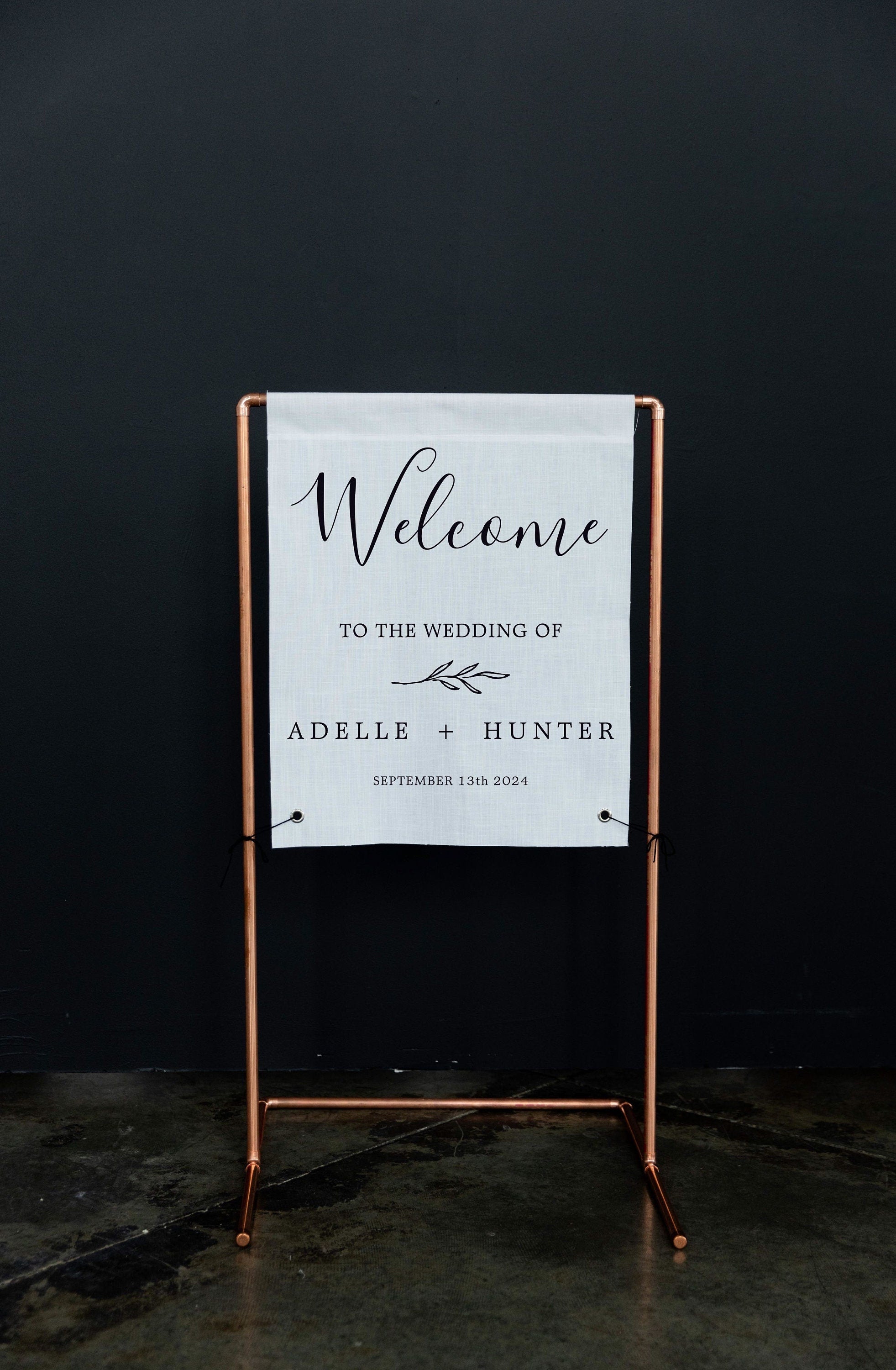 Fabric Wedding Welcome Sign Modern Wedding Welcome Sign Fabric Linen Custom Shower ceremony Boho Bridal Welcome Sign Wedding Ceremony Sign 4