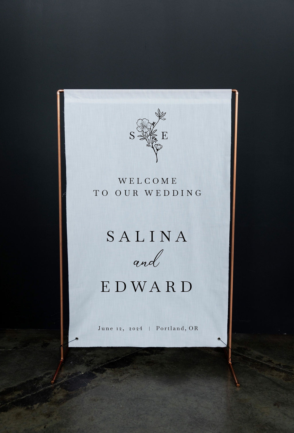 Fabric Wedding Welcome Sign Modern Wedding Welcome Sign Fabric Linen Custom Shower ceremony Boho Bridal Welcome Sign Wedding Ceremony Sign 3