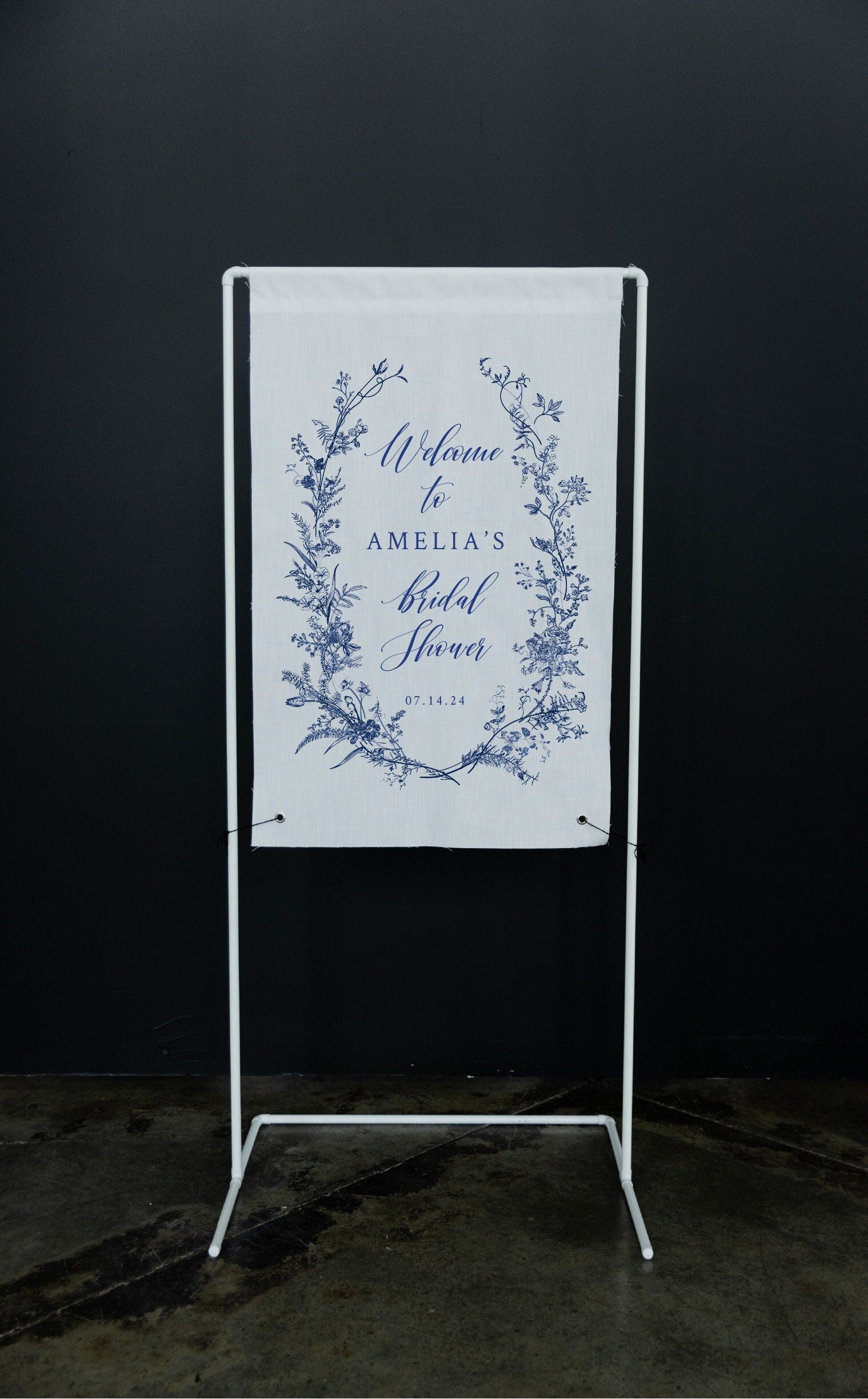 Fabric Bridal Shower Sign Modern Wedding Shower Sign Fabric Linen Custom Shower ceremony Boho Bridal Welcome Sign Wedding Ceremony Sign 5