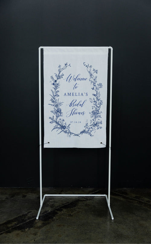 Fabric Bridal Shower Sign Modern Wedding Shower Sign Fabric Linen Custom Shower ceremony Boho Bridal Welcome Sign Wedding Ceremony Sign 5