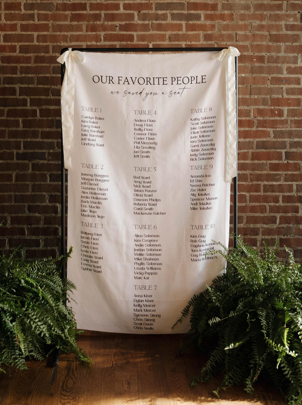 Fabric Wedding Seating Chart Sign Modern Wedding Fabric Linen Custom Shower ceremony Boho Bridal Wedding Ceremony Fabric Seating Chart SC