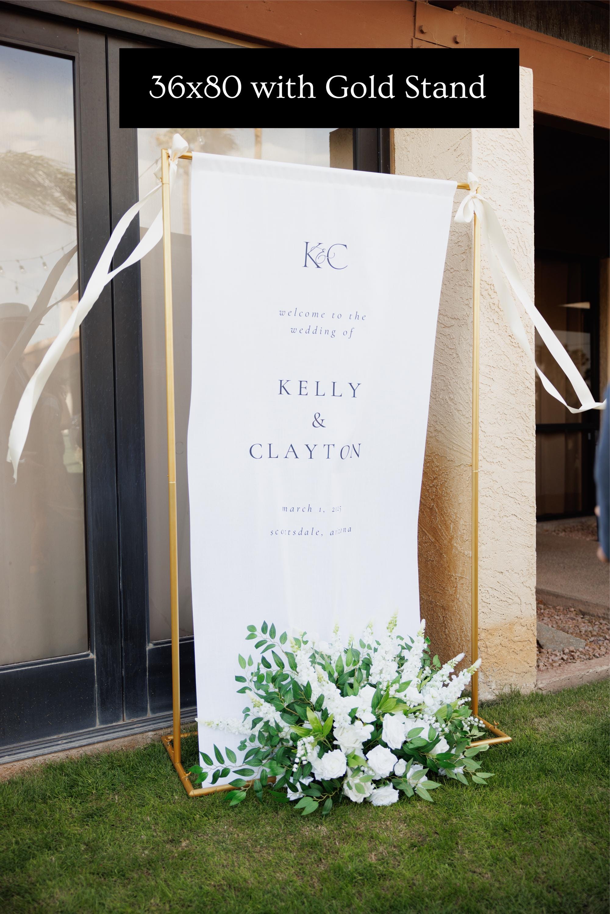 Fabric Bridal Shower Sign Modern Wedding Shower Sign Fabric Linen Custom Shower ceremony Boho Bridal Welcome Sign Wedding Ceremony Sign 5