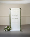 Fabric Wedding Welcome Sign Modern Wedding Welcome Sign Fabric Linen Custom Wedding ceremony Boho Wedding Welcome Sign Ceremony Sign S3