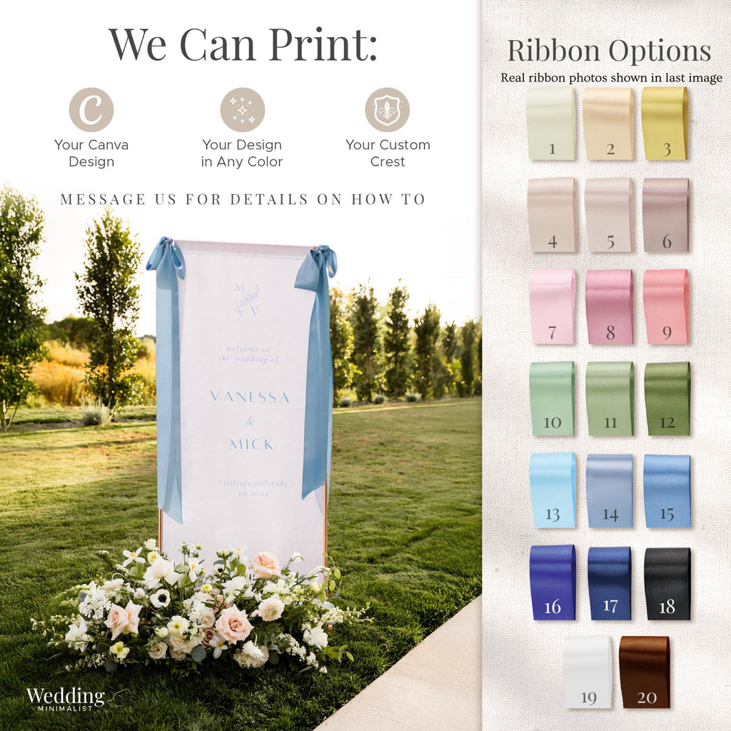 Fabric Wedding Welcome Sign Modern Wedding Welcome Sign Fabric Linen Custom Wedding ceremony Boho Wedding Welcome Sign Wedding Ceremony S2
